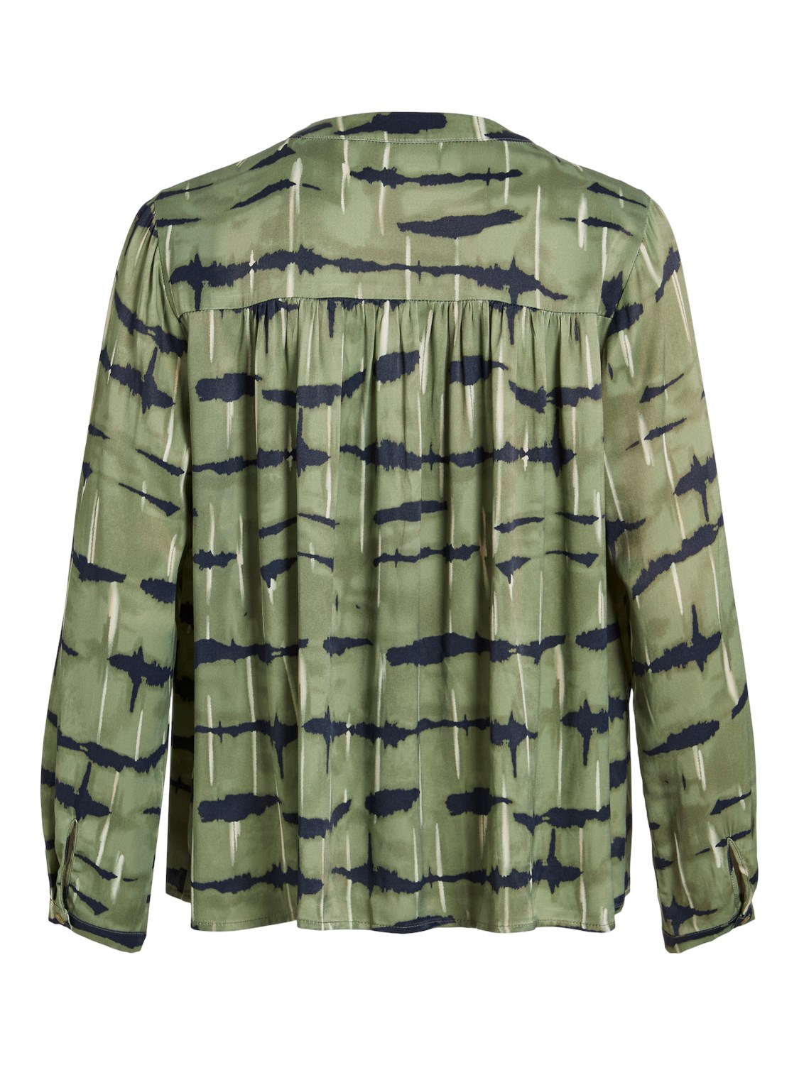 Blusa Malo satinada en color verde jaspeado. Modelo 14094233 de vila.