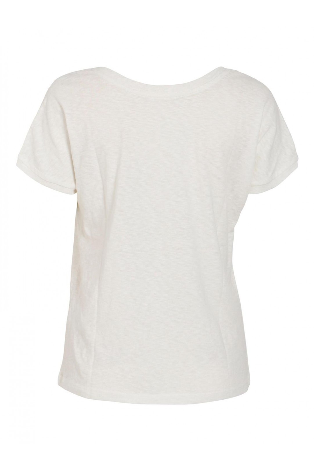 Camiseta básica Pury con escote en V en color blanco. Modelo 1409157 de Vila.