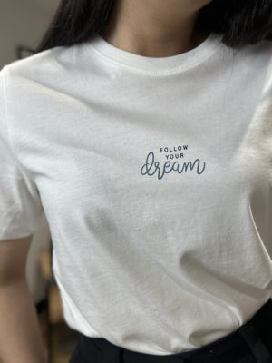 Camiseta Básica Blanca Sybil Follow Your Dream Blanco