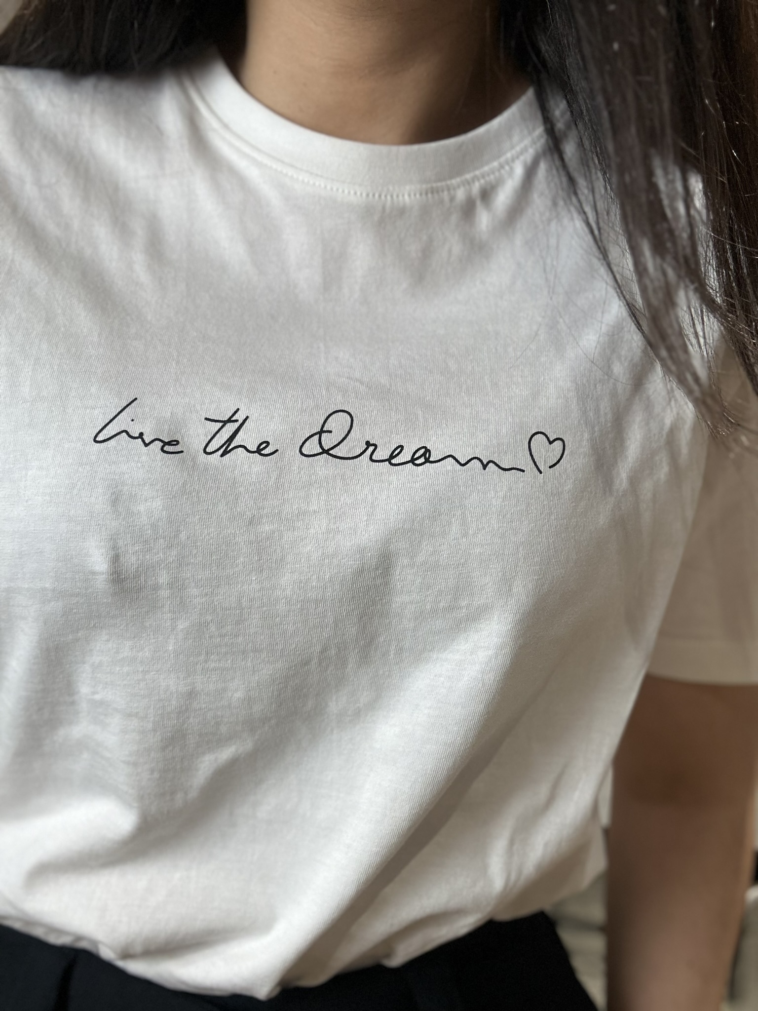 Camiseta Básica Blanca Sybil Live the Dream Blanco