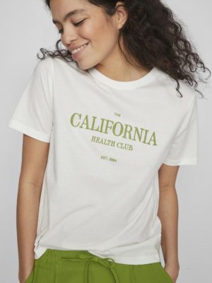 Camiseta Sybil Algodón California Letra Verde