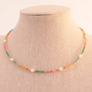 Collar Multicolor Perla y Piedra 120968-04