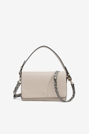 Bolso Detalle Animal Print Blanco