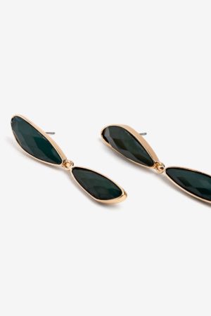 Pendientes Largos Piedras Verdes