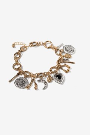 Pulsera con abalorios plateados