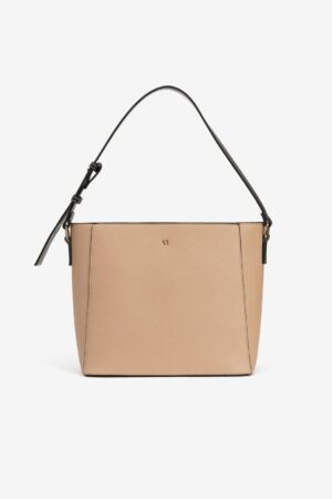 Bolso de hombro camel con tonos negro