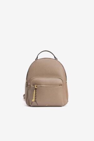 Mochila en beige con bolsillo frontal