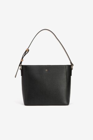 Bolso de hombro negro en tonos beige