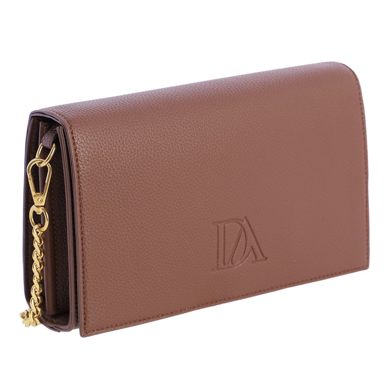 Bolso bandolera Don Algodón marrón con cadena dorada