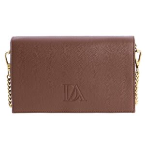 Bolso bandolera Don Algodón marrón con cadena dorada