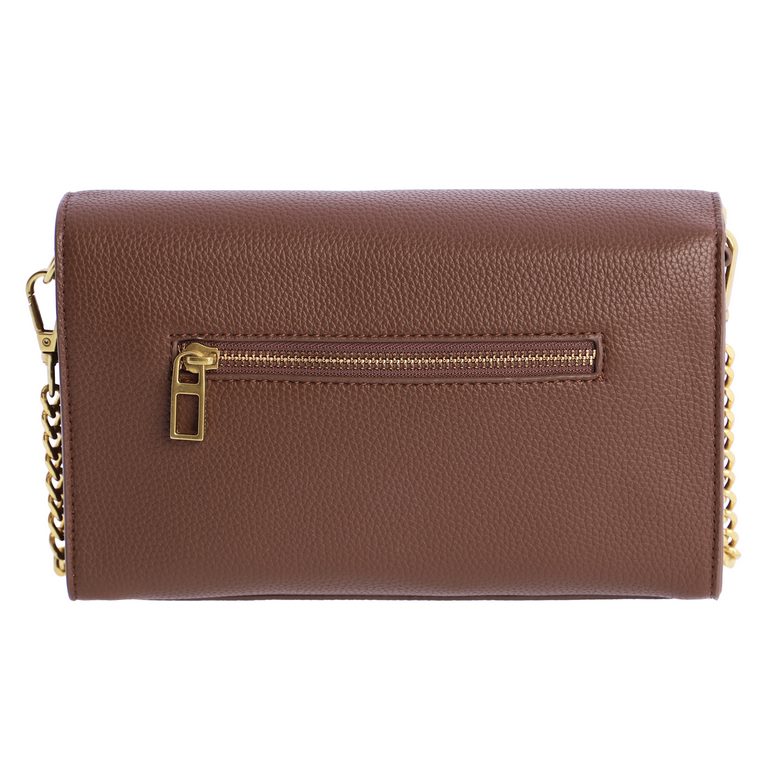 Bolso bandolera Don Algodón marrón con cadena dorada