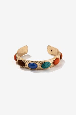 Brazalete Vilanova dorado con piedras de colores