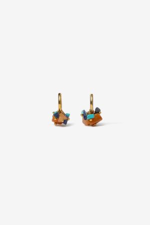Pendientes pequeños con abalorios Vilanova dorado