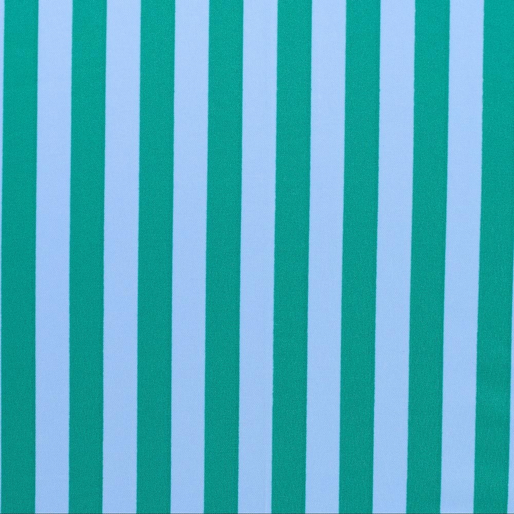 Paraguas plegable Clima con estampado de rayas verde agua y azul claro, diseño compacto y ligero para uso diario.