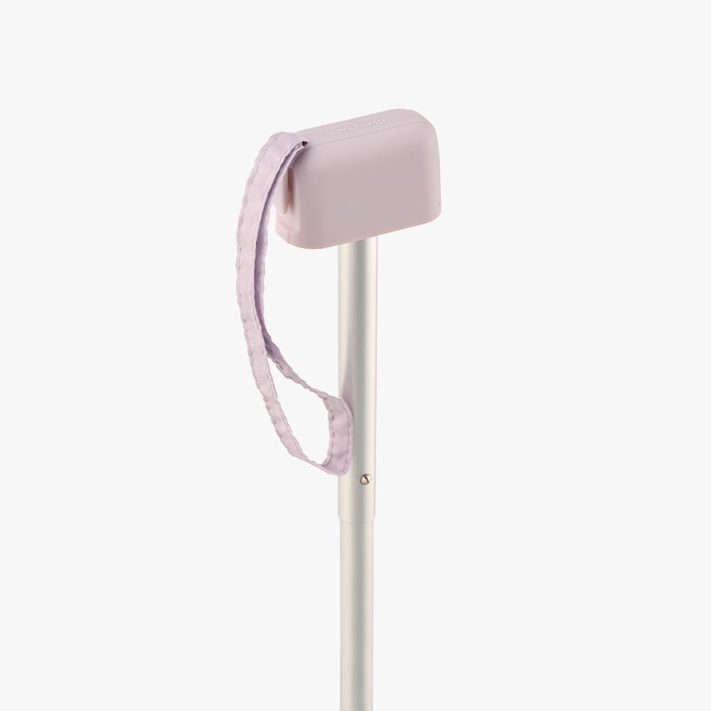Mini paraguas plegable Clima en color gris claro con funda a juego y diseño compacto.