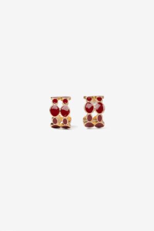 Pendientes círculos esmaltados Vilanova para mujer con acabado dorado y diseño elegante de inspiración contemporánea.