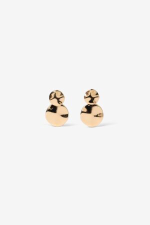 Pendientes pequeños dorados Vilanova para mujer con diseño redondo y acabado brillante.