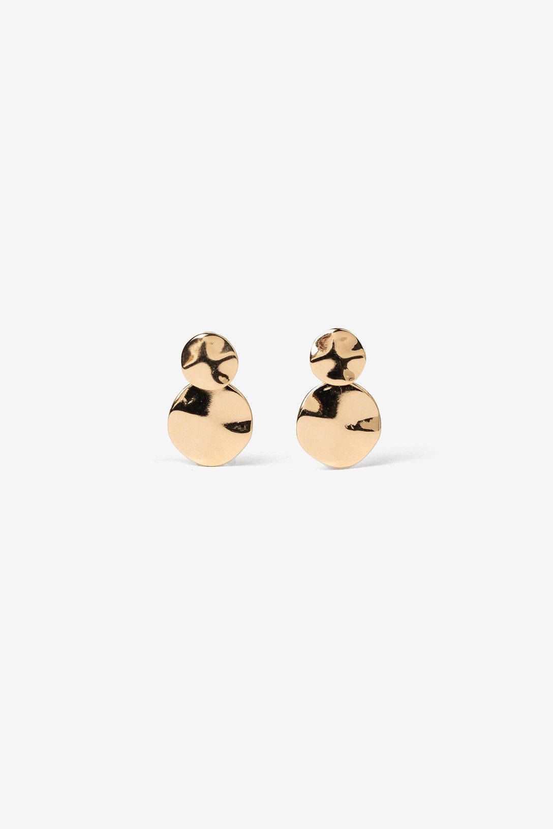 Pendientes pequeños dorados Vilanova para mujer con diseño redondo y acabado brillante.