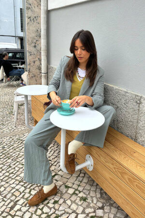 Mocasín Abby Bryan Stepwise camel de piel serraje