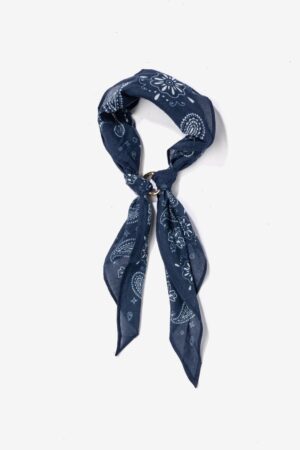 Bandana Paisley Vilanova Azul 100% algodón con detalle metálico