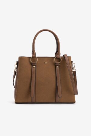 Bolso City Siena Vilanova color cuero con doble asa y bandolera regulable.