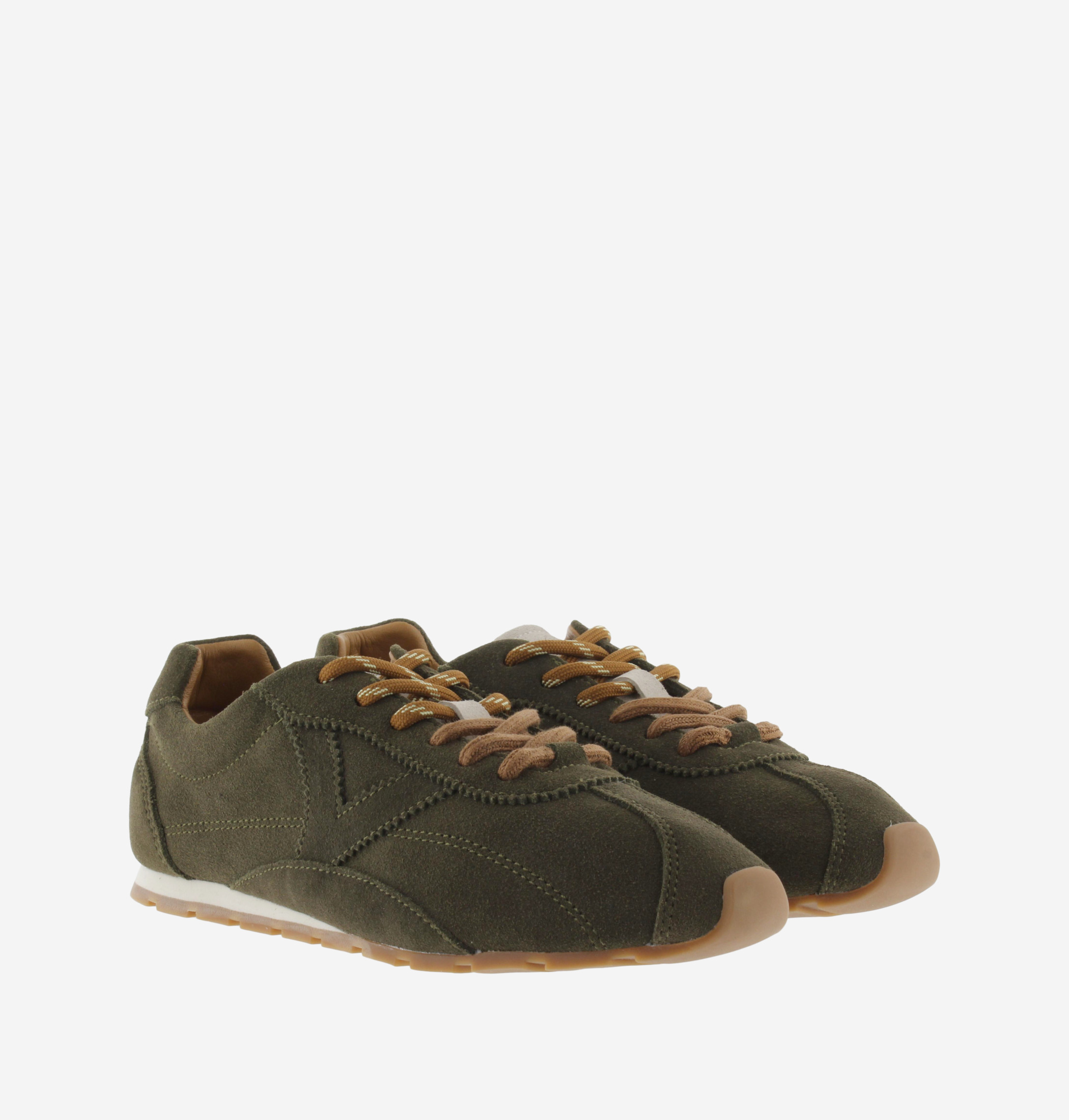 Sneaker Aster Victoria Caqui de piel con certificación Leather Working Group.