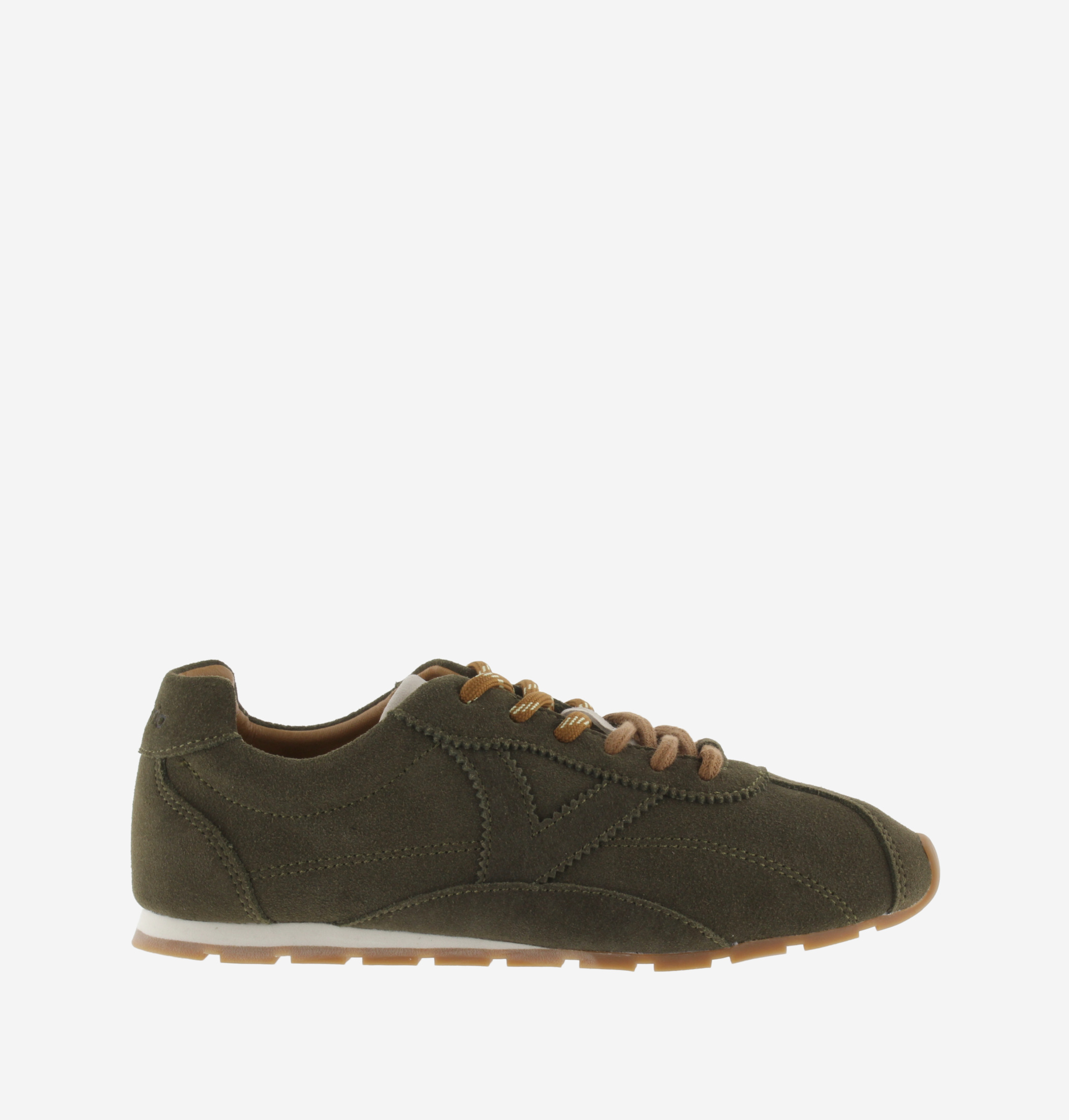 Sneaker Aster Victoria Caqui de piel con certificación Leather Working Group.