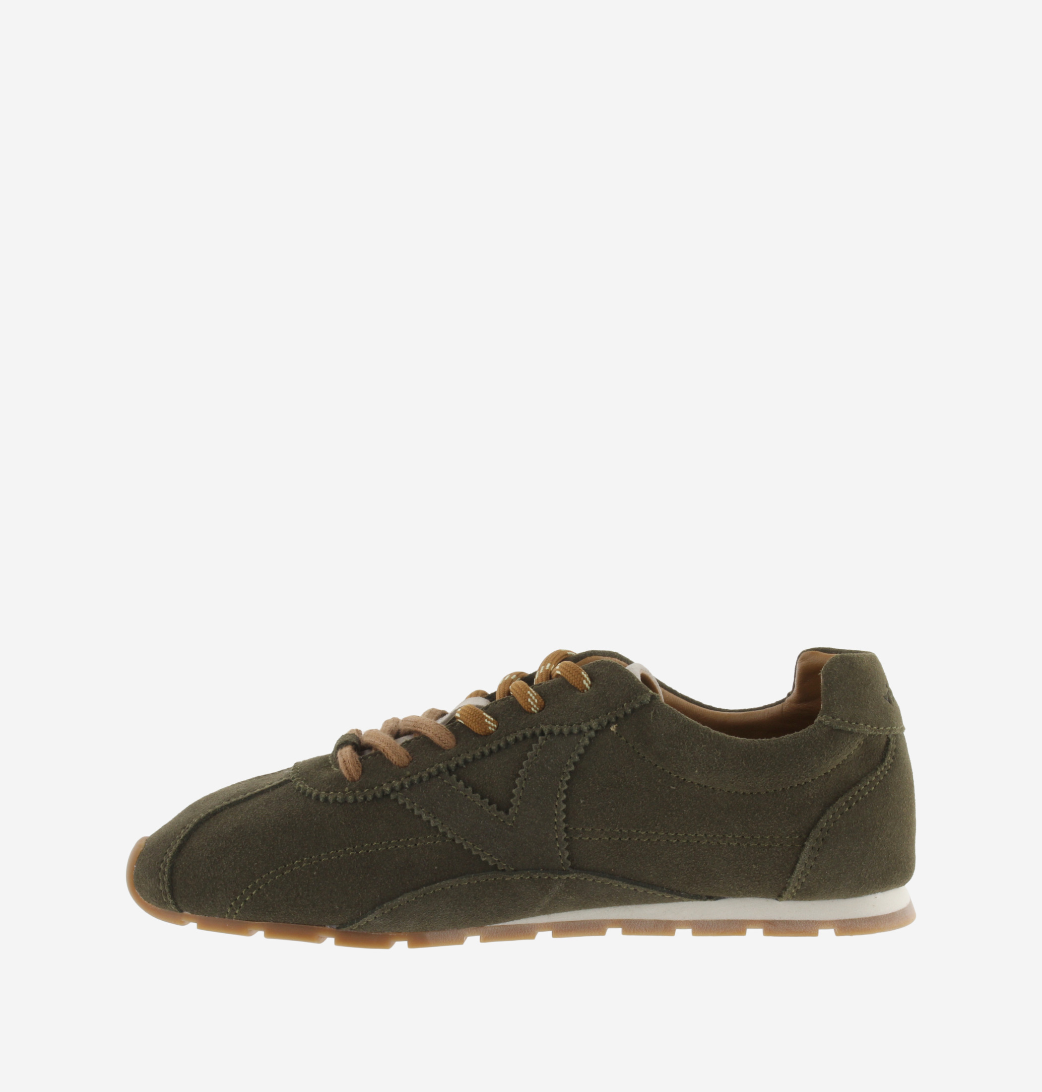 Sneaker Aster Victoria Caqui de piel con certificación Leather Working Group.