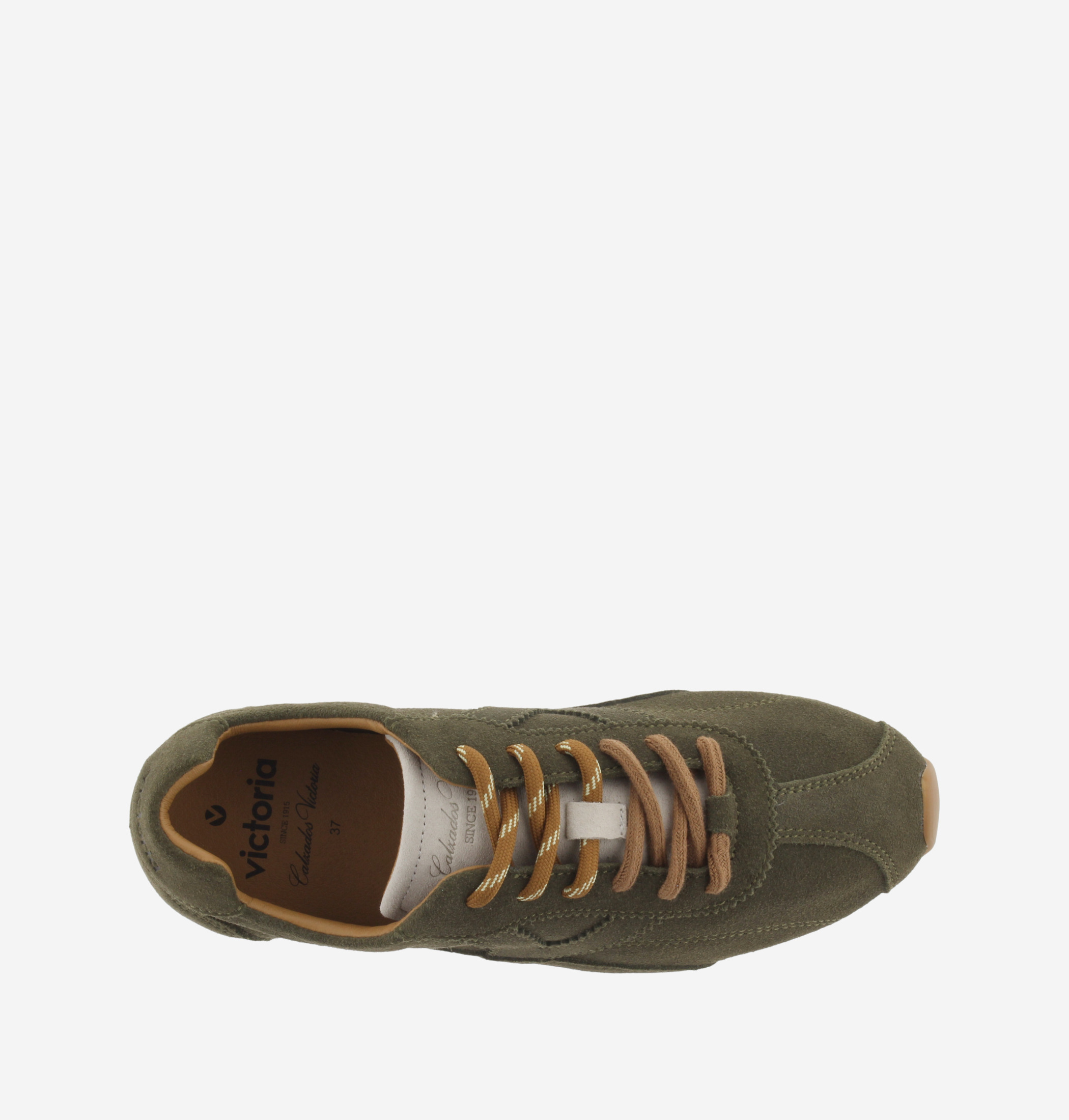 Sneaker Aster Victoria Caqui de piel con certificación Leather Working Group.