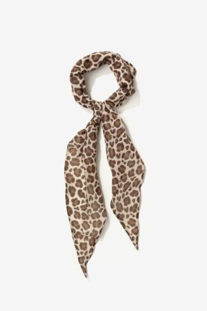 Bandana animal print Vilanova beige y marrón con estampado leopardo