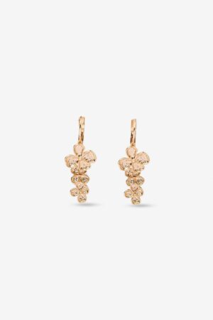 Pendientes Liora Vilanova dorados con diseño de flores en cascada