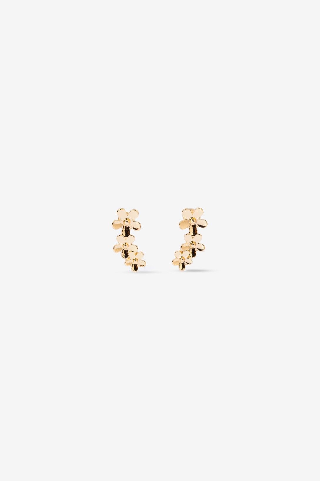 Pendientes Flores Vilanova dorado con diseño de pequeñas flores brillantes