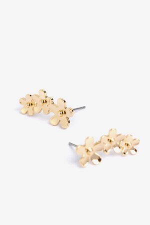 Pendientes Flores Vilanova dorado con diseño de pequeñas flores brillantes