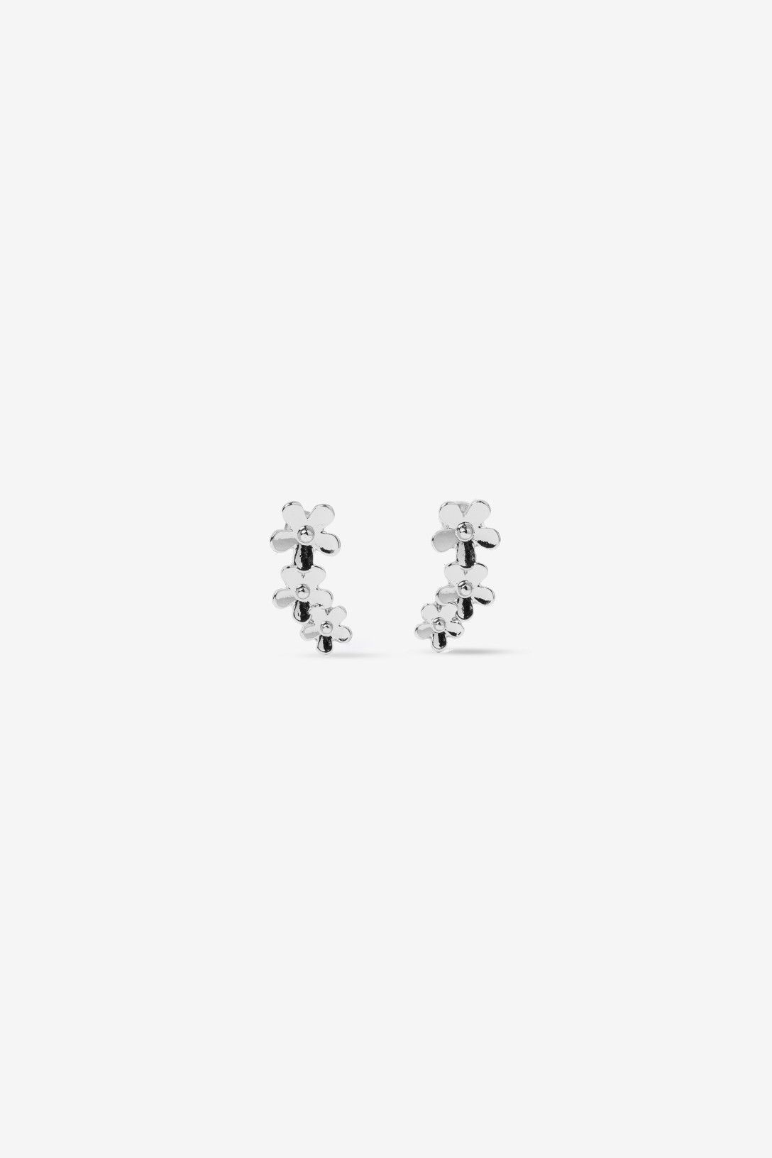 Pendientes Flores Vilanova plateado con diseño floral brillante