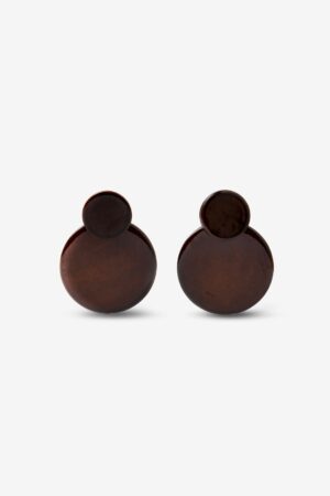 Pendientes Mara Vilanova marrón con diseño circular de nácar