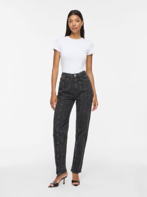 Jeans Kelly Vila gris antracita de pierna amplia con efecto lavado