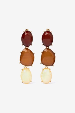 Pendientes 3 Piedras Facetadas Vilanova Multicolor
