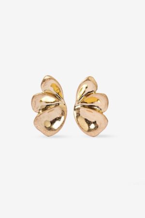 Pendientes Hoja Ancha Vilanova dorados con diseño orgánico.