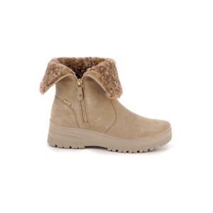 Bota IMAC 206299 beige de serraje con borreguillo y cremallera lateral
