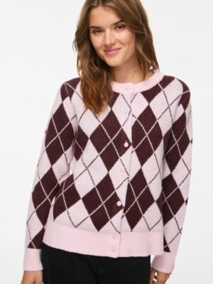 Cardigan Aggie VILA de punto con diseño de rombos