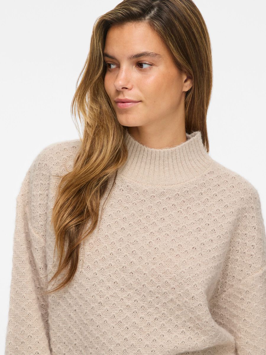 Jersey Tuli VILA beige de punto