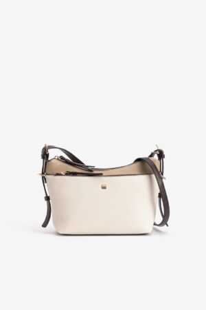 Bandolera Vilanova Beige con Cremallera Dorada, vista 1