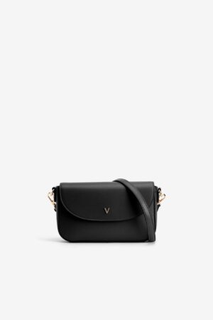 Bandolera pequeña Vilanova Negro con Solapa, vista 1