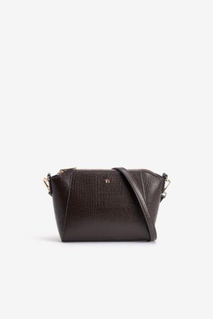 Bandolera Vilanova Marrón Chocolate Efecto Cocodrilo, vista 1