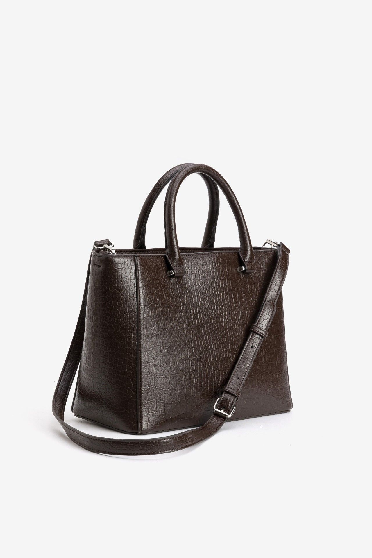 Bolso city Vilanova Marrón Chocolate Efecto Cocodrilo, vista 2