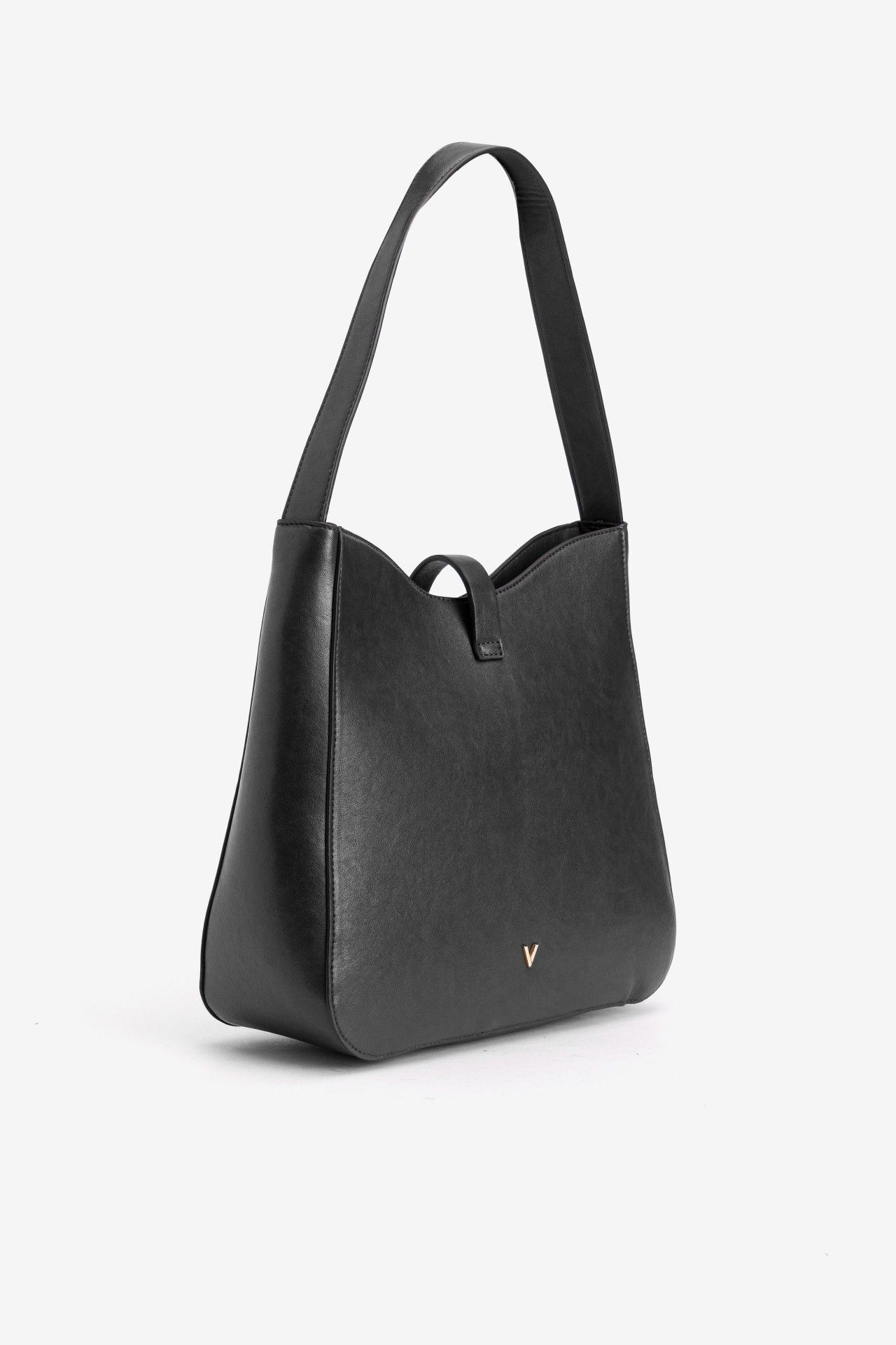 Bolso de hombro Vilanova Negro con Detalle Frontal, vista 2
