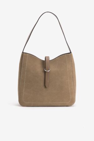 Bolso de hombro Vilanova Beige con Detalle Frontal, vista 1