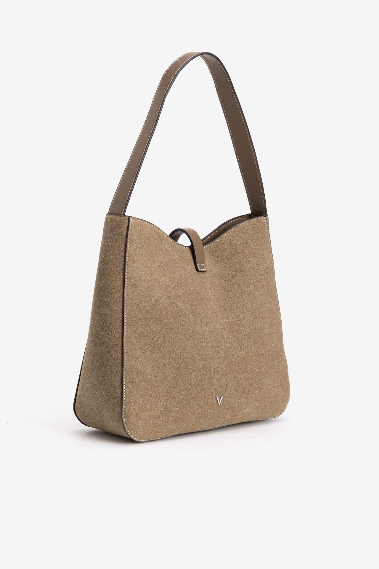 Bolso de hombro Vilanova Beige con Detalle Frontal, vista 2