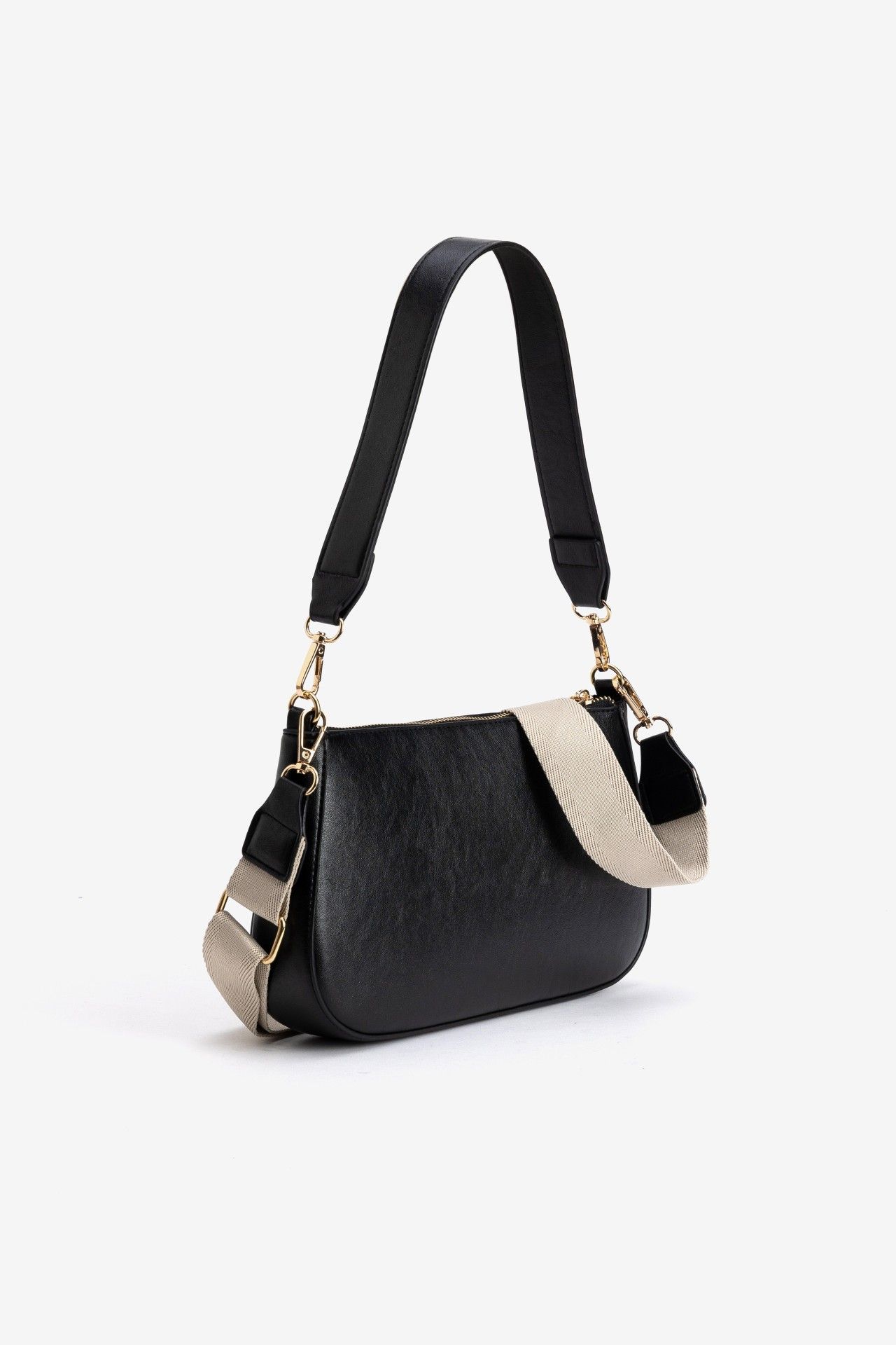 Bandolera Vilanova Negro con Correa Beige, vista 2