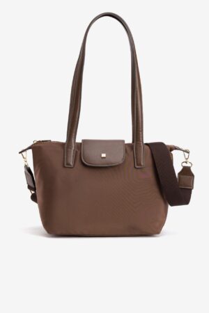 Bolso shopper de nylon Vilanova Marrón Chocolate, vista 1